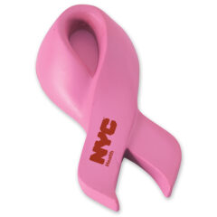 Pink Breast Cancer Awareness Ribbon Shape Stress Reliever