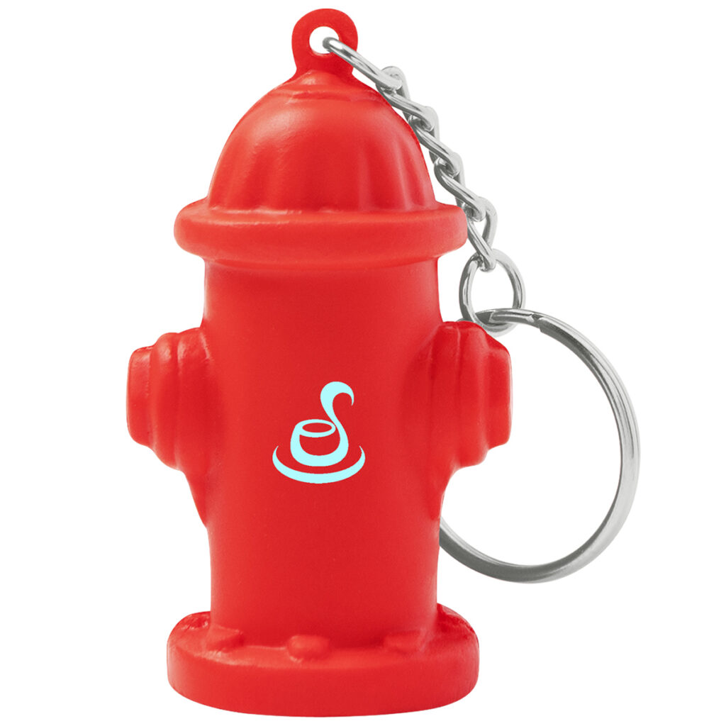 Fire Hydrant Shape Stress Ball Keychain - SB717_Front_Deco