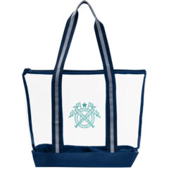 All-Access Clear Tote Bag with Zipper - TB215_NVY_Front_Deco