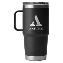 YETI® Rambler® Travel Mug – 20 oz - YTR20TM_BK_Front_Alt_Deco