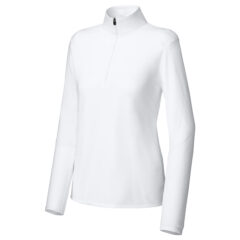 Sport-Tek® Women’s Micropique Sport-Wick® 1/4-Zip - 1200W-63078-White-12-LST672WhiteFormFront