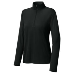 Sport-Tek® Women’s Micropique Sport-Wick® 1/4-Zip - 424Wx635H-63078-Black-12-LST672BlackFormFront