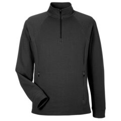 North End Men’s Rhythm Waffle Quarter-Zip Pullover - North_End_NE200_Black_Front_High