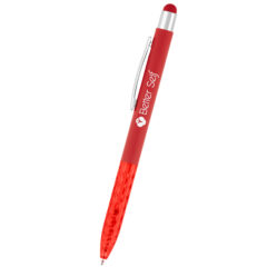 Kelsey Recycled Aluminum Stylus Pen - 12038_TRNRED_Silkscreen