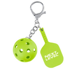Pickleball Keychain - 20124_LIMGRN_Padprint