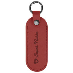 Bates Leatherette Key Tag With Carabiner