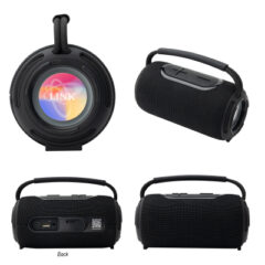 Super Bass rABS Speaker with Handle - 25643_BLKBLK_White_Label_4CP