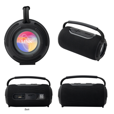 Super Bass rABS Speaker with Handle - 25643_BLKBLK_White_Label_4CP