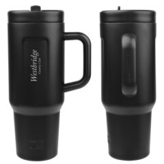Cutter & Buck® Recycled Stainless Steel Tumbler – 40 oz - 50168_BLK_Laser
