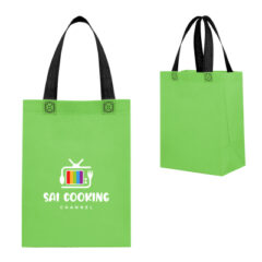 Bennett Recycled Non-Woven Tote Bag - 30199_LIMBLK_Colorbrite