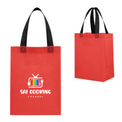 Bennett Recycled Non-Woven Tote Bag - 30199_REDBLK_Colorbrite