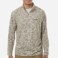 HUK Men's Airweight KC Printed Quarter-Zip Pullover