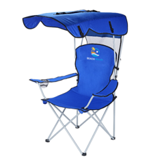 Folding Camping Chair With Umbrella and Net Cup Holder - 337621-1