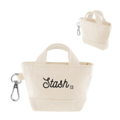 Recycled Cotton Mini Tote Bag Charm - 3874_NATNAT_Silkscreen