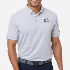 Adidas Men’s Ultimate365 Pencil Stripe Climacool Polo - Adidas_A2026_White-_Collegiate_Navy_Front_High_Model