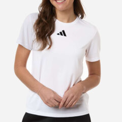 Adidas Women’s Pregame T-Shirt - Adidas_AT102_White-_Black_Front_High_Model