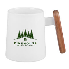 Palmetto Ceramic Mug with Wooden Handle – 11 oz - CMWH11_20__016641767378795