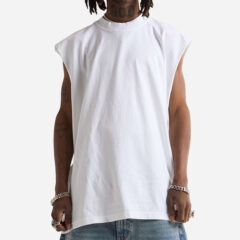 Shaka Wear Unisex Garment-Dyed Muscle Tee - Shaka_Wear_SHGMT_White_Front_High_Model