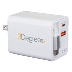 PD Adapter w/ Retractable USB-C Charging Cable - 65 W