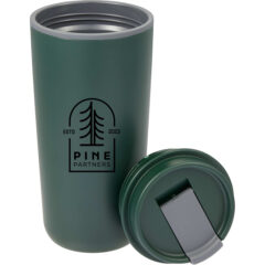 Cooper Recycled Double Wall Plastic Tumbler with Hinging Flap Lid – 16 oz - 1602-45GR_D_DETAIL
