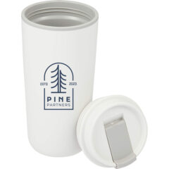 Cooper Recycled Double Wall Plastic Tumbler with Hinging Flap Lid – 16 oz - 1602-45WH_D_DETAIL