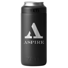 YETI® Rambler® 12 oz Colster® Slim Can Cooler - YTR12SC_BK_Front_Deco