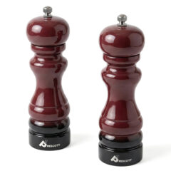 Prescott Oak Wood Salt and Pepper Mill Set - burgundy1
