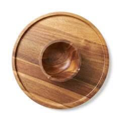 Winslow 2-in-1 Acacia Wood Serving Board with Plastic Dome - dip