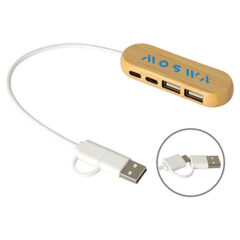 Bamboo Dual Port USB & Type-C Hub - eac-bd24