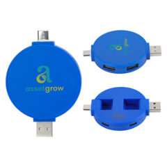 Quad 4-Port USB-C & USB-A Hub with Recycled ABS Case - eac-qu26rb