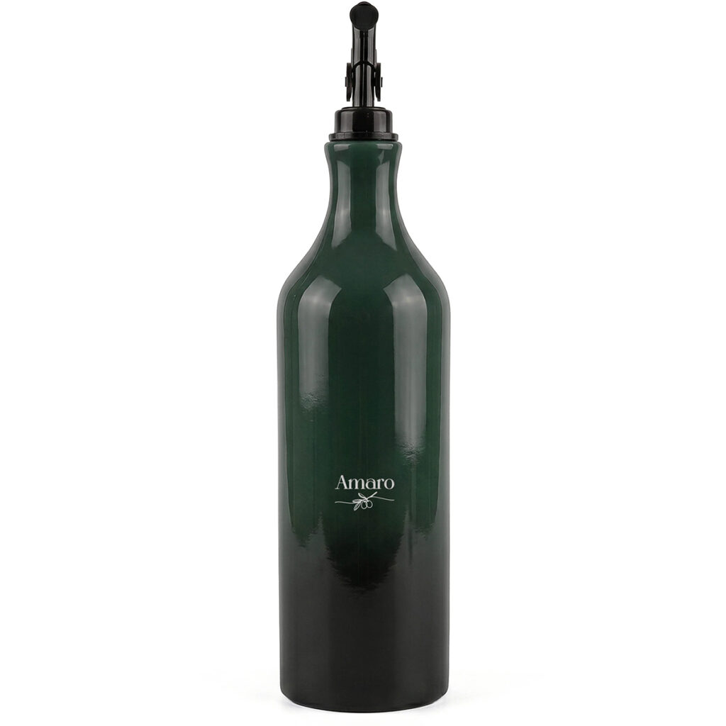Amaro Ceramic Olive Oil Dispenser – 20.3 oz - evergreen