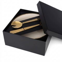 Solstice Porcelain Bowl and Serving Utensil Set - giftbox