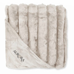 Aurora Faux Fur Polyester Blanket - latte