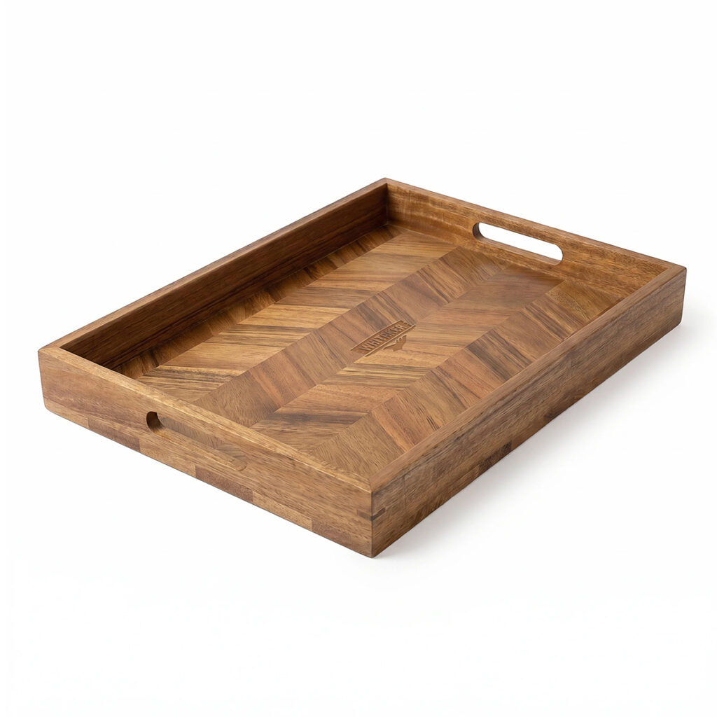 Whitaker Acacia Wood Herringbone Serving Board/Tray - main