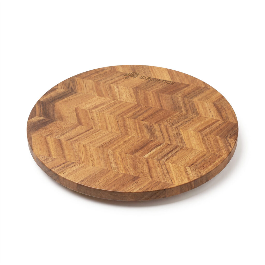 Harrington Acacia Wood Herringbone Lazy Susan - main2