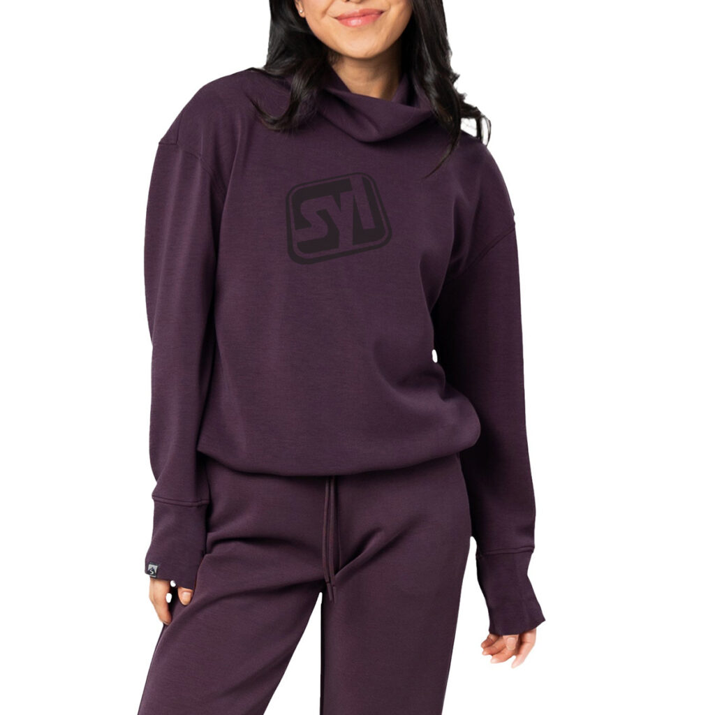 Women’s Comfort Zone Super Soft Modal Blend Funnel Neck - model