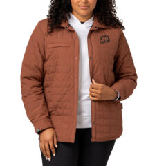 Women’s Artisan 100 GSM Insulated Quilted Shirt Jacket - model