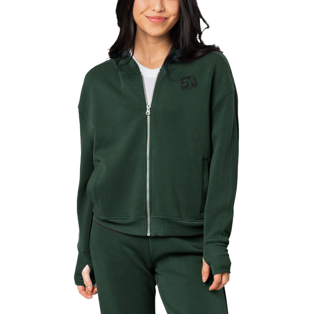 Women’s Comfort Zone Super Soft Modal Blend Full Zip Hoodie - model