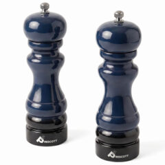 Prescott Oak Wood Salt and Pepper Mill Set - navy