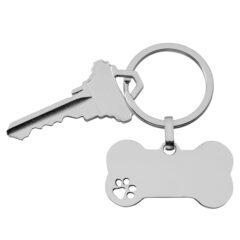 Pet Bone Shaped Keychain - silver2