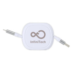 Roberta Retractable Eco 100W Charging Cable - white