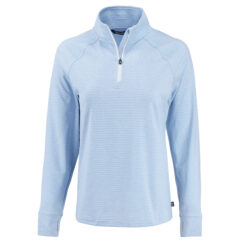 Cutter & Buck Adapt Recycled Soft Knit Stripe Women’s Quarter Zip Pullover - LCK00235_AHWH_MANN_HG