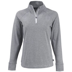 Cutter & Buck Adapt Recycled Soft Knit Stripe Women’s Quarter Zip Pullover - LCK00235_BHWH_MANN_HG