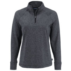 Cutter & Buck Adapt Recycled Soft Knit Stripe Women’s Quarter Zip Pullover - LCK00235_BLH_MANN_HG