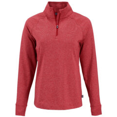 Cutter & Buck Adapt Recycled Soft Knit Stripe Women’s Quarter Zip Pullover - LCK00235_CRH_MANN_HG