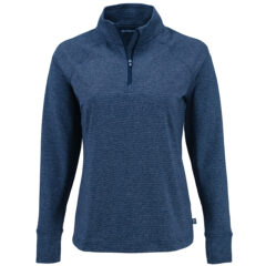 Cutter & Buck Adapt Recycled Soft Knit Stripe Women’s Quarter Zip Pullover - LCK00235_NVH_MANN_HG