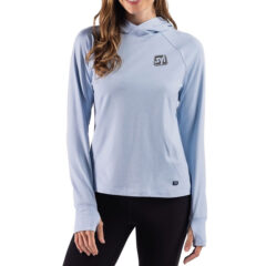 Cutter & Buck Adapt Recycled Soft Knit Stripe Women’s Hooded Pullover - LCK00236_AHWH_PRO_HG