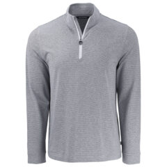 Cutter & Buck Adapt Recycled Soft Knit Stripe Men’s Quarter Zip Pullover - MCK01379_BHWH_MANN_HG