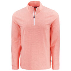 Cutter & Buck Adapt Recycled Soft Knit Stripe Men’s Quarter Zip Pullover - MCK01379_COWH_MANN_HG