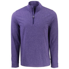 Cutter & Buck Adapt Recycled Soft Knit Stripe Men’s Quarter Zip Pullover - MCK01379_CPH_MANN_HG